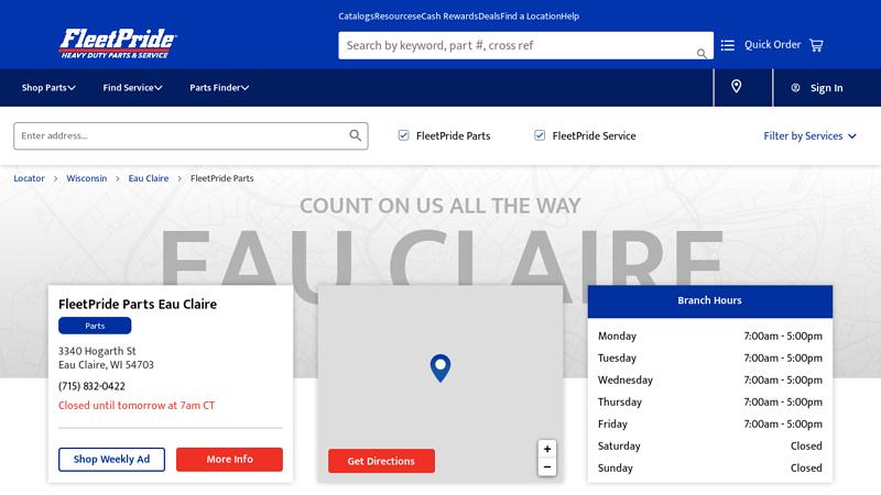 Heavy Duty Truck and Trailer Parts at 3340 Hogarth St auto parts eau claire wi