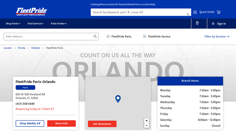 Heavy Duty Truck and Trailer Parts at 605 W Taft truck parts orlando fl