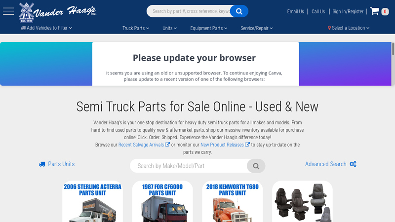 Heavy Duty Truck Parts vander haag's truck parts