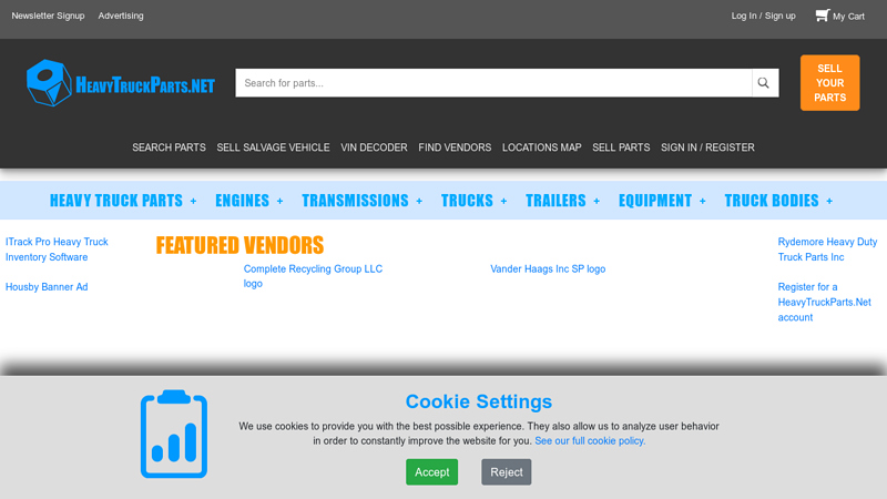 HeavyTruckParts.net salvage semi truck parts