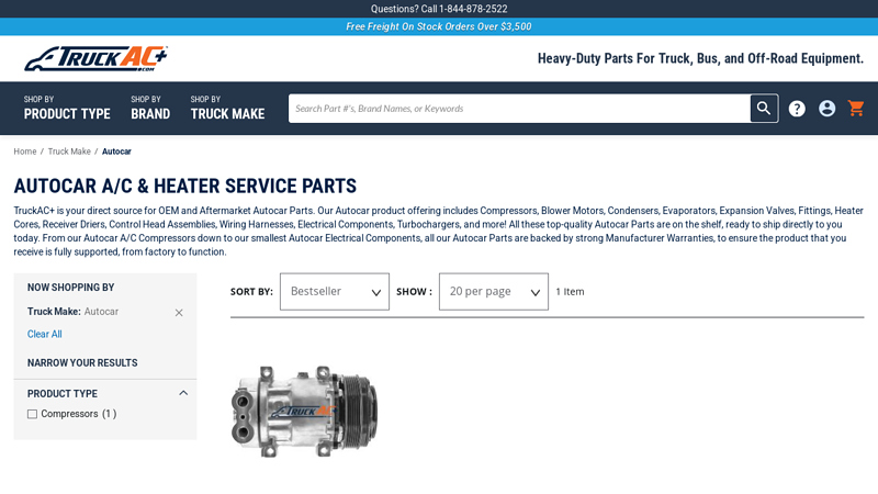 High autocar truck parts
