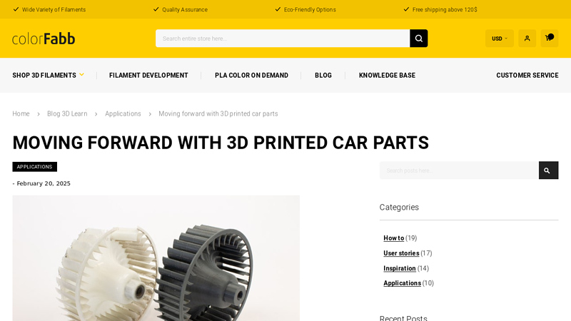 High replacement 3d printed car parts