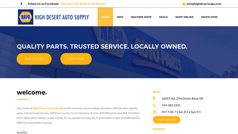 High Desert Auto Supply Auto Parts auto parts store bend oregon