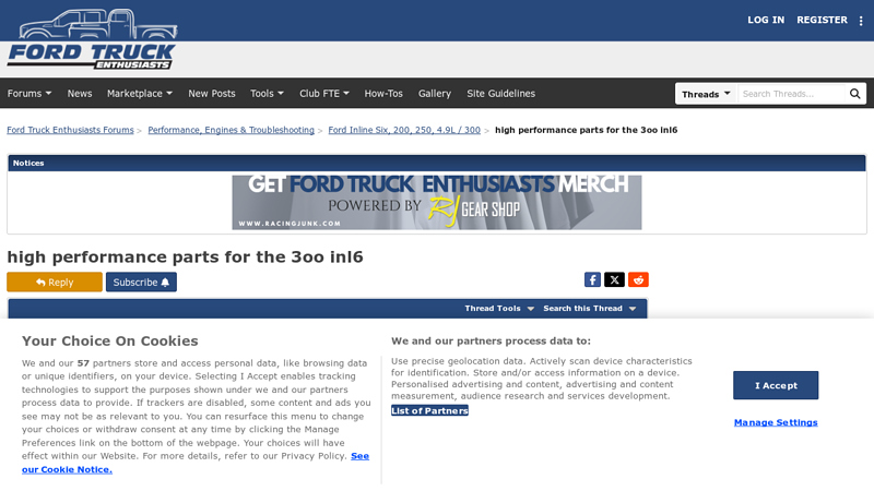 high performance parts for the 3oo inl6 ford 300 performance parts