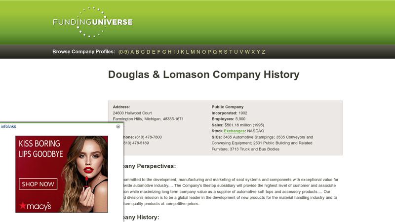 History of Douglas & Lomason Company douglas truck parts