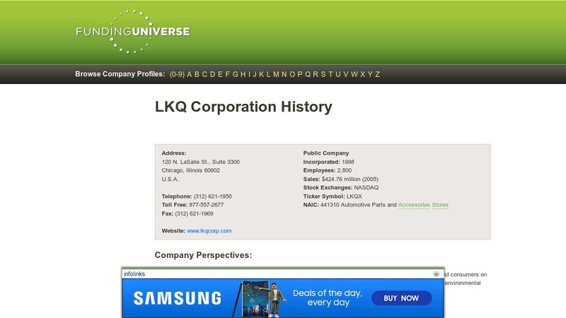 History of LKQ Corporation lkq foster auto parts