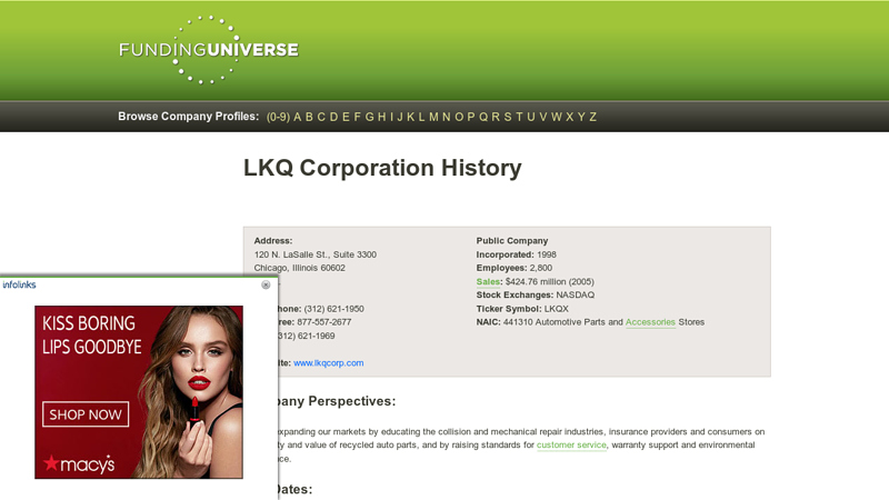 History of LKQ Corporation lkq hunts point auto parts