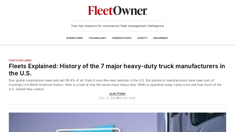 History of the 7 major heavy us trucks & parts