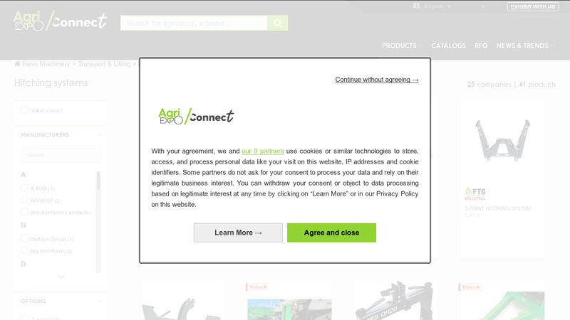 Hitching system tractor three point hitch parts