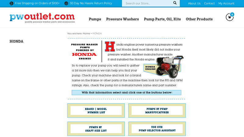 Honda honda power washer parts list
