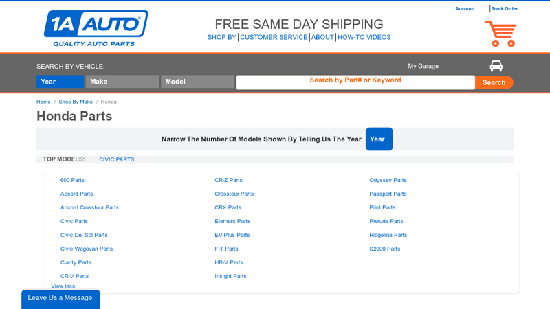 Honda Aftermarket & OEM Replacement Parts aftermarket car parts honda