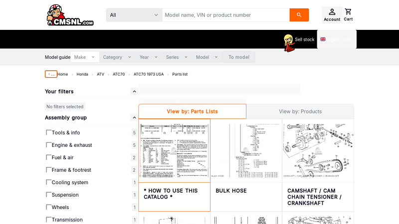 Honda ATC70 1973 USA parts lists and schematics honda atc 70 parts