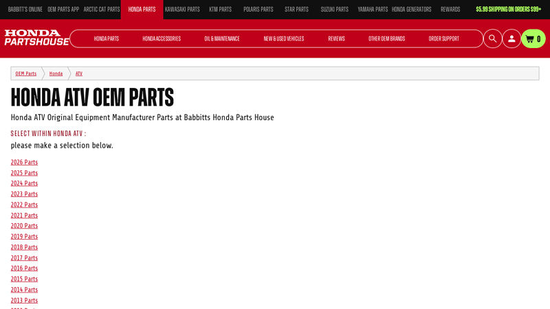 Honda ATV OEM Parts honda atv parts near me