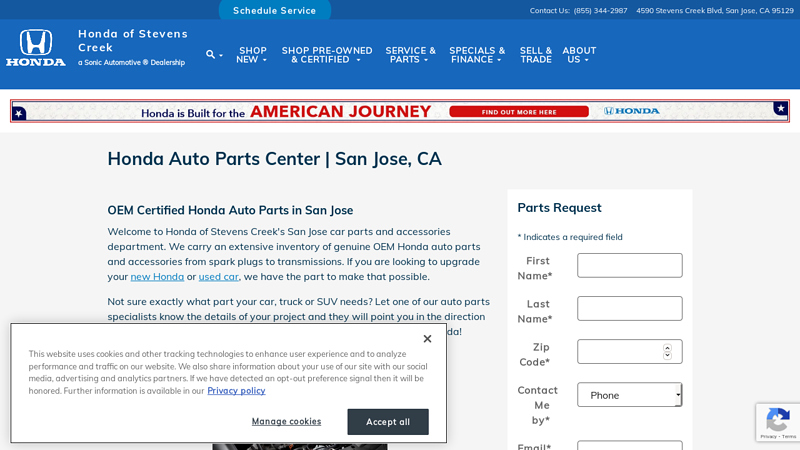 Honda Auto Parts Center auto parts san jose ca