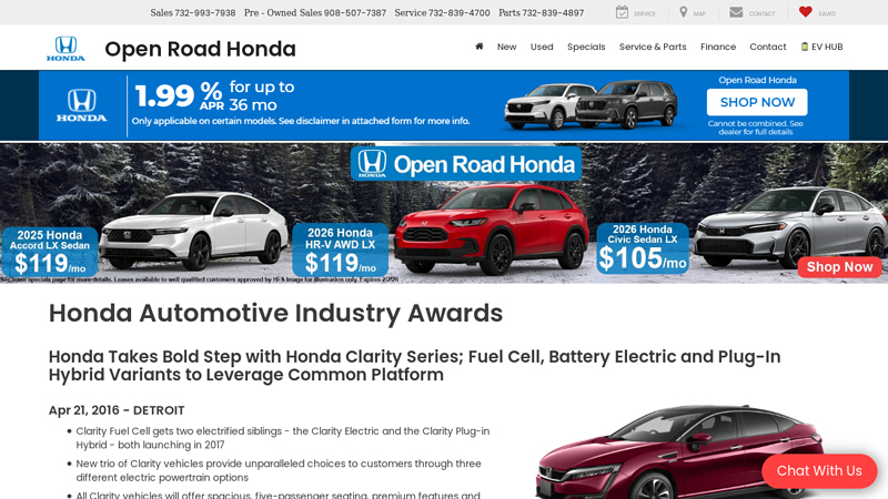 Honda Automotive Industry Awards pacific honda parts