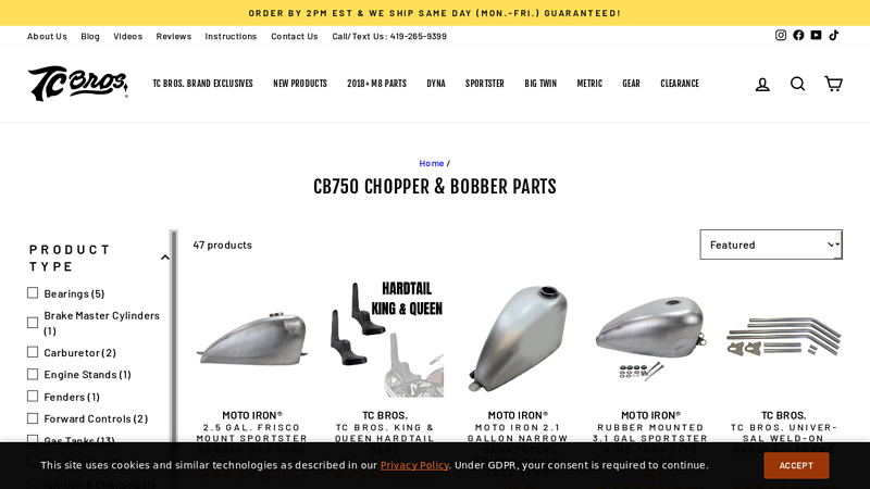 Honda CB750 Chopper & Bobber Parts honda shadow bobber parts