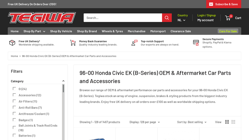 Honda Civic EK (B 1998 honda civic parts