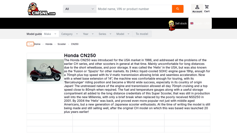 Honda CN250 parts honda helix parts