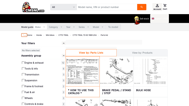 HONDA CT70 TRAIL 70 K0 1969 USA honda ct70 parts