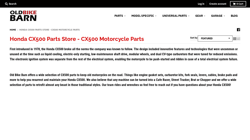 Honda CX500 Parts Store vintage honda motorcycle parts