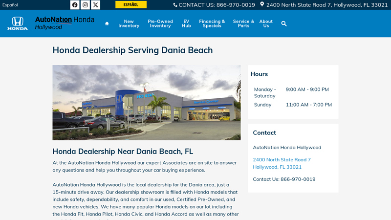 Honda Dealer Near Dania Beach, FL honda north hollywood service & parts