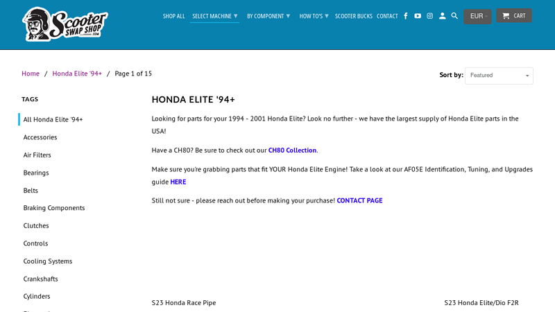 Honda Elite Scooter Performance Parts honda elite 80 parts