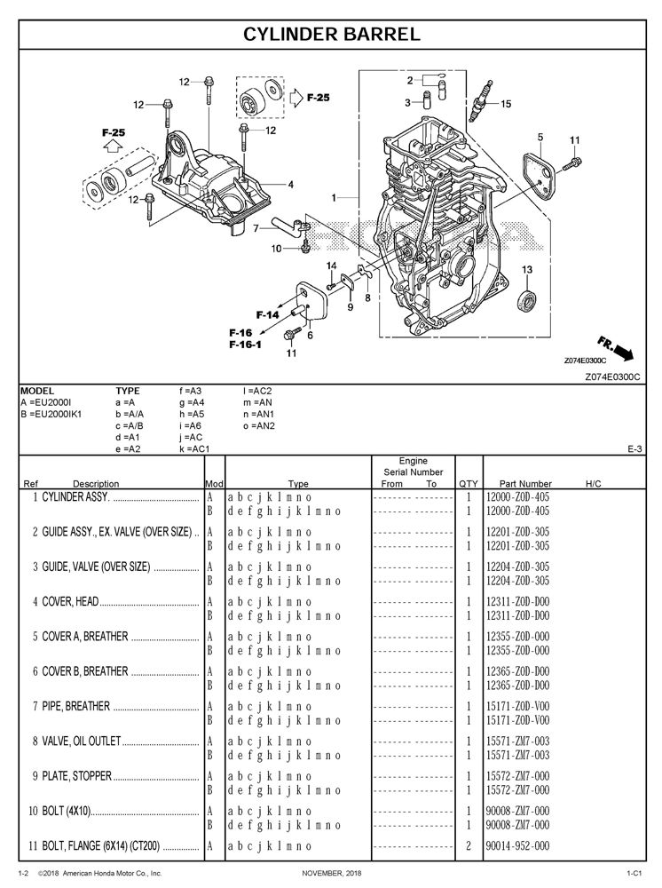 Honda Eu2000I Inverter Generator Parts guide