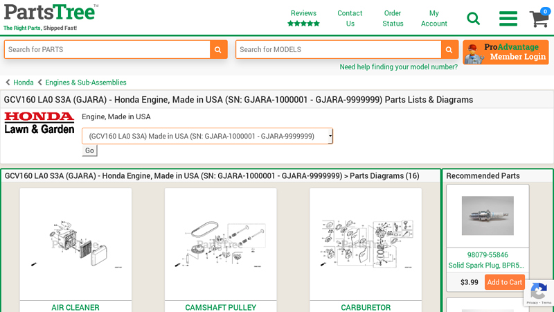 Honda GCV160 LA0 S3A Parts & Diagrams gcv160 honda parts