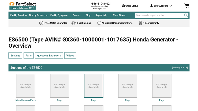 Honda Generator ES6500 honda es6500 generator parts