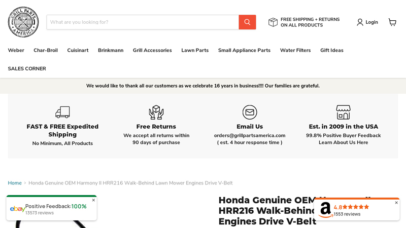 Honda Genuine OEM Harmony II HRR216 Walk honda hrr2169vla parts