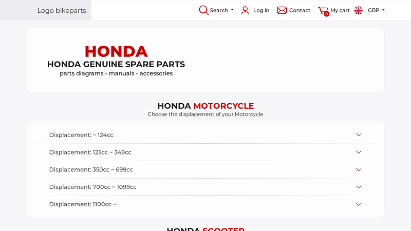 Honda genuine parts and accessories for motorcycle, scooter and ATV genuine oem honda motorcycle parts