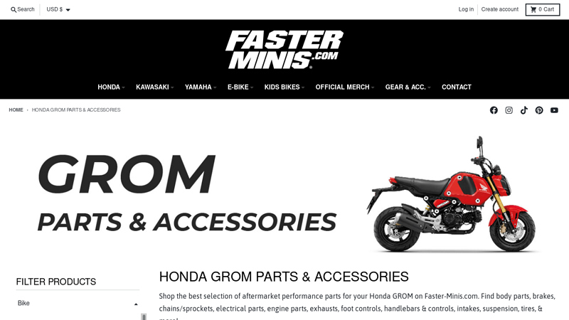 Honda Grom Parts & Accessories honda grom aftermarket parts