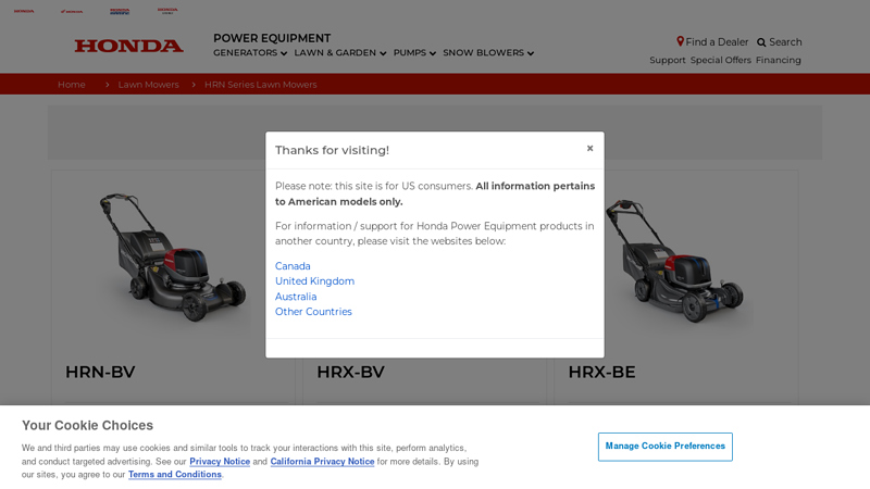 Honda HRN Residential Lawn Mowers honda self propelled lawn mower parts
