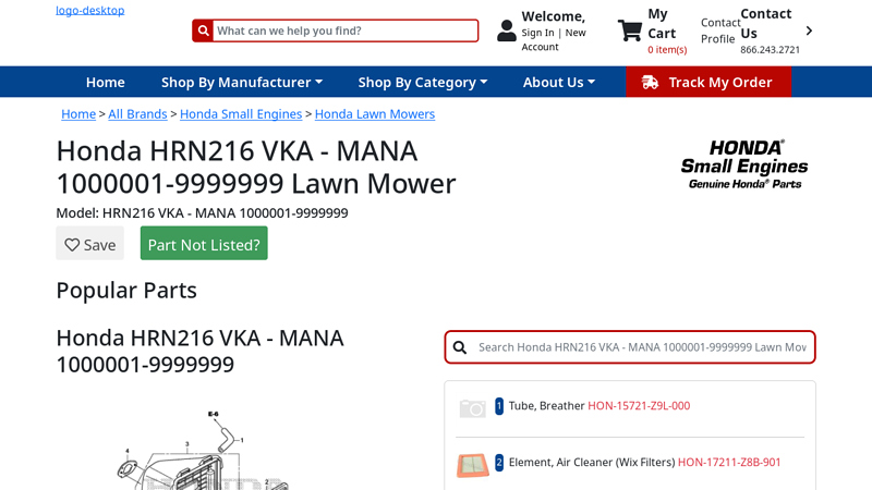 Honda HRN216 VKA honda hrn216vka parts