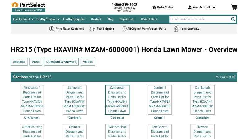Honda Lawn Mower HR215 honda hr215 parts