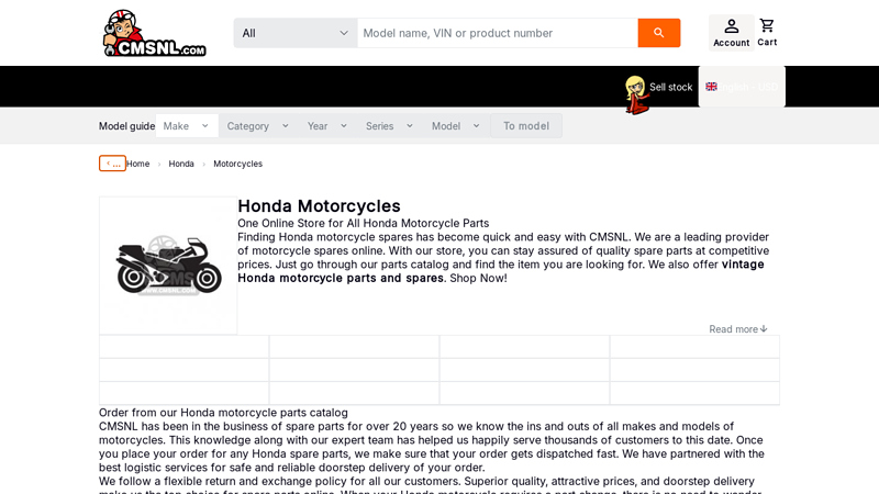Honda Motorcycles parts parts honda bike