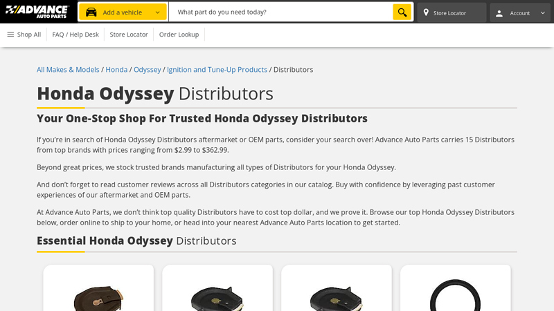 Honda Odyssey Distributors honda odyssey parts