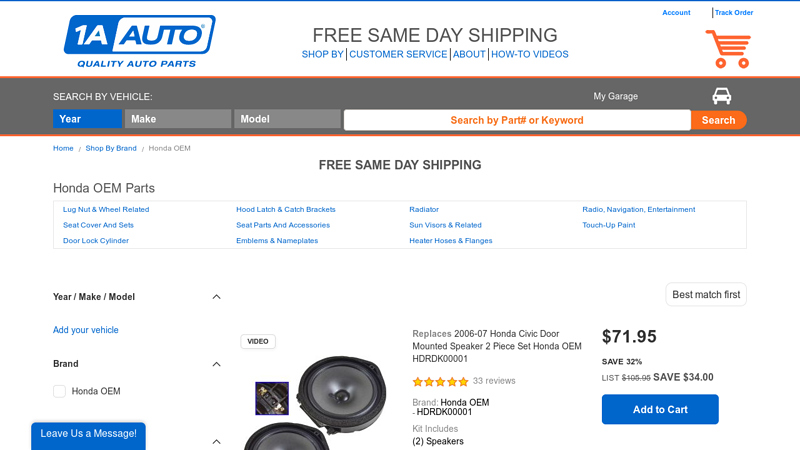 Honda OEM Parts Online oe honda parts