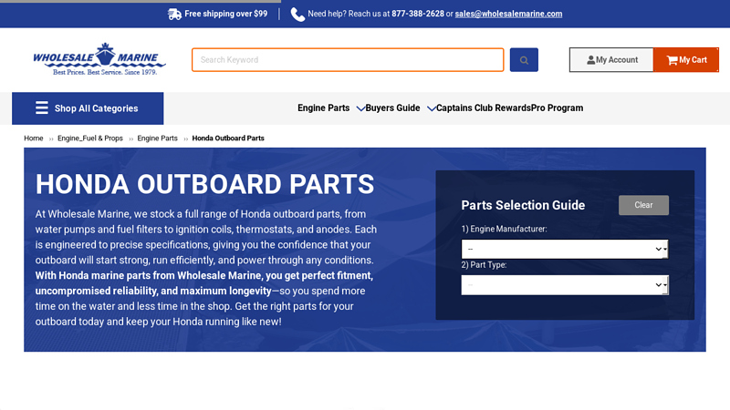 Honda Outboard Parts honda marine motor parts