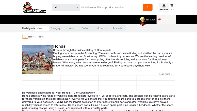 Honda parts honda motorbike parts