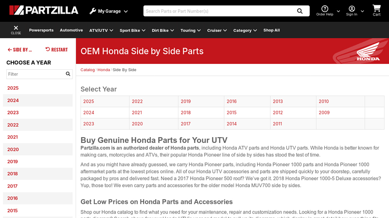 Honda Parts and Accessories honda quad parts online