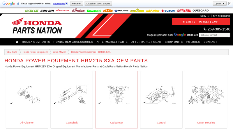 Honda Power Equipment HRM215 SXA OEM Parts honda harmony lawn mower parts