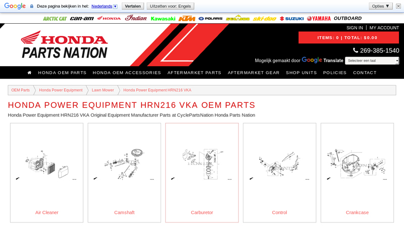 Honda Power Equipment HRN216 VKA OEM Parts honda hrn216vka parts