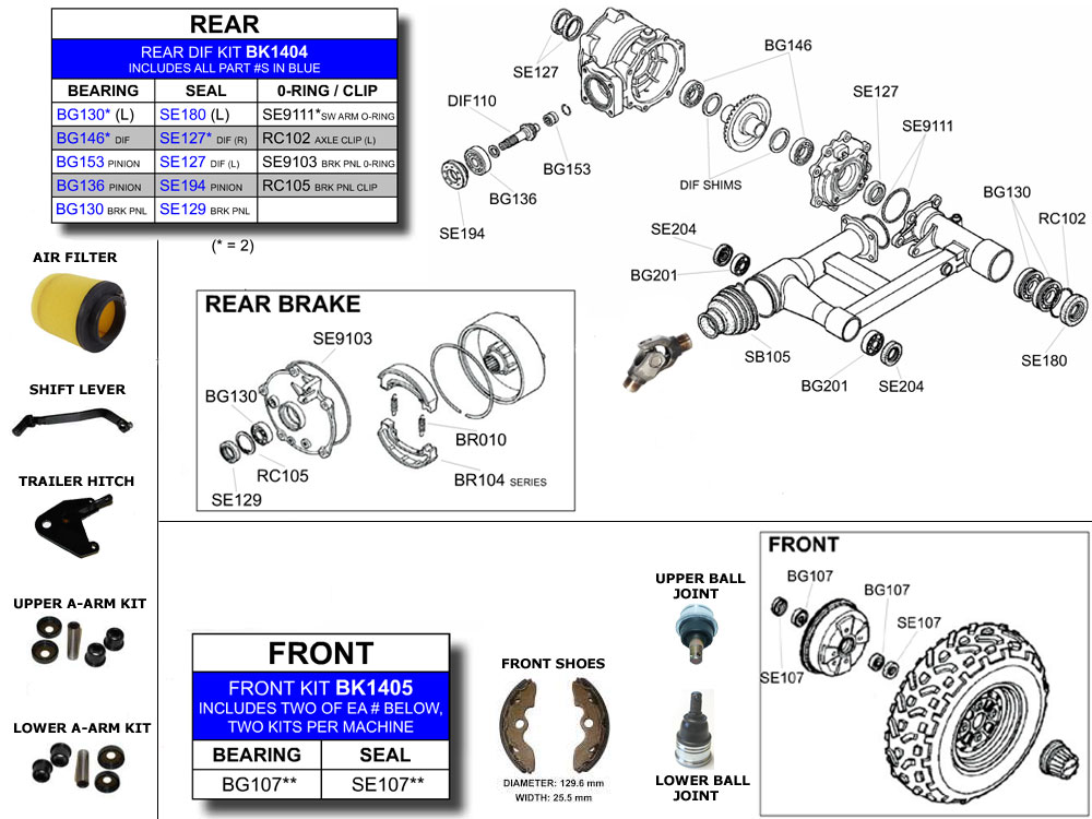 Honda Recon 250 Parts guide