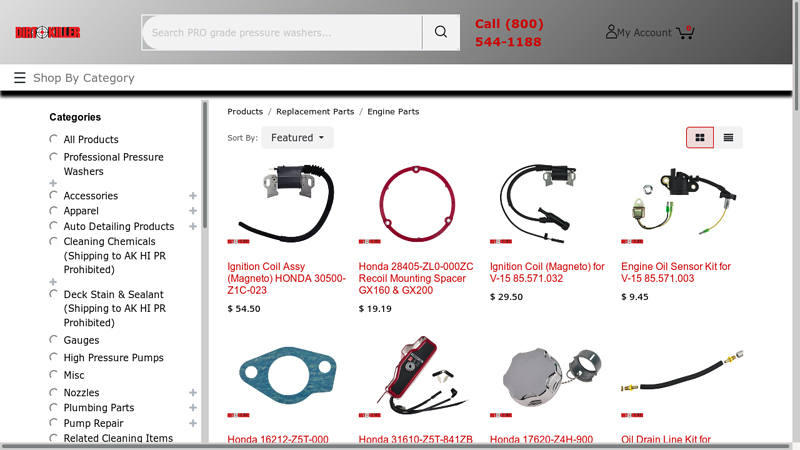 Honda small engine replacement parts honda pressure washer replacement parts