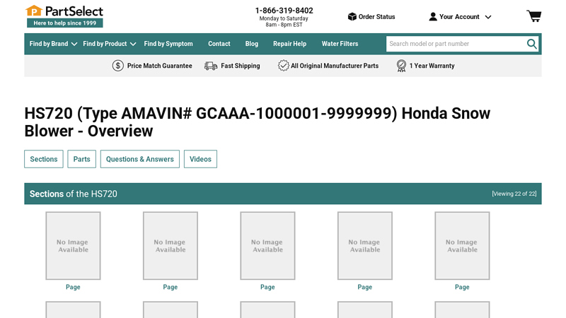 Honda Snow Blower HS720 honda hs720 parts