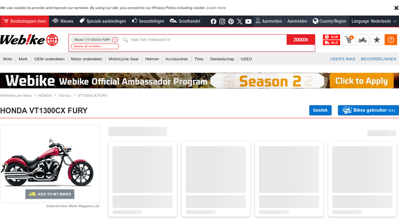 HONDA VT1300CX FURY Custom Parts honda fury parts