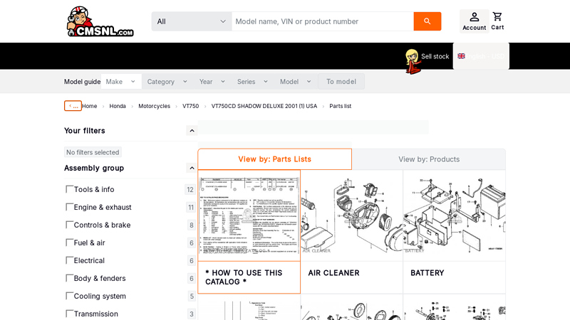 HONDA VT750CD SHADOW DELUXE 2001 (1) USA honda shadow 750 parts