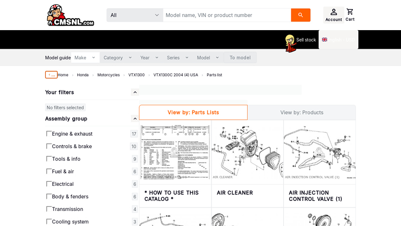 Honda VTX1300C 2004 (4) USA parts lists and schematics honda vtx parts