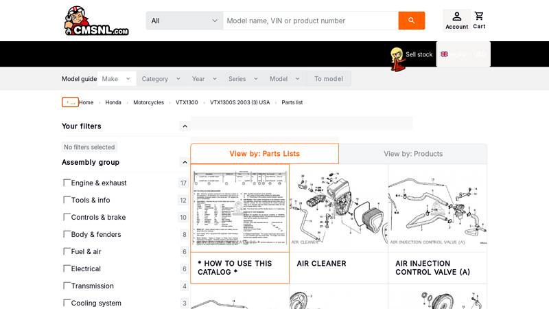 Honda VTX1300S 2003 (3) USA parts lists and schematics honda vtx 1300 aftermarket parts